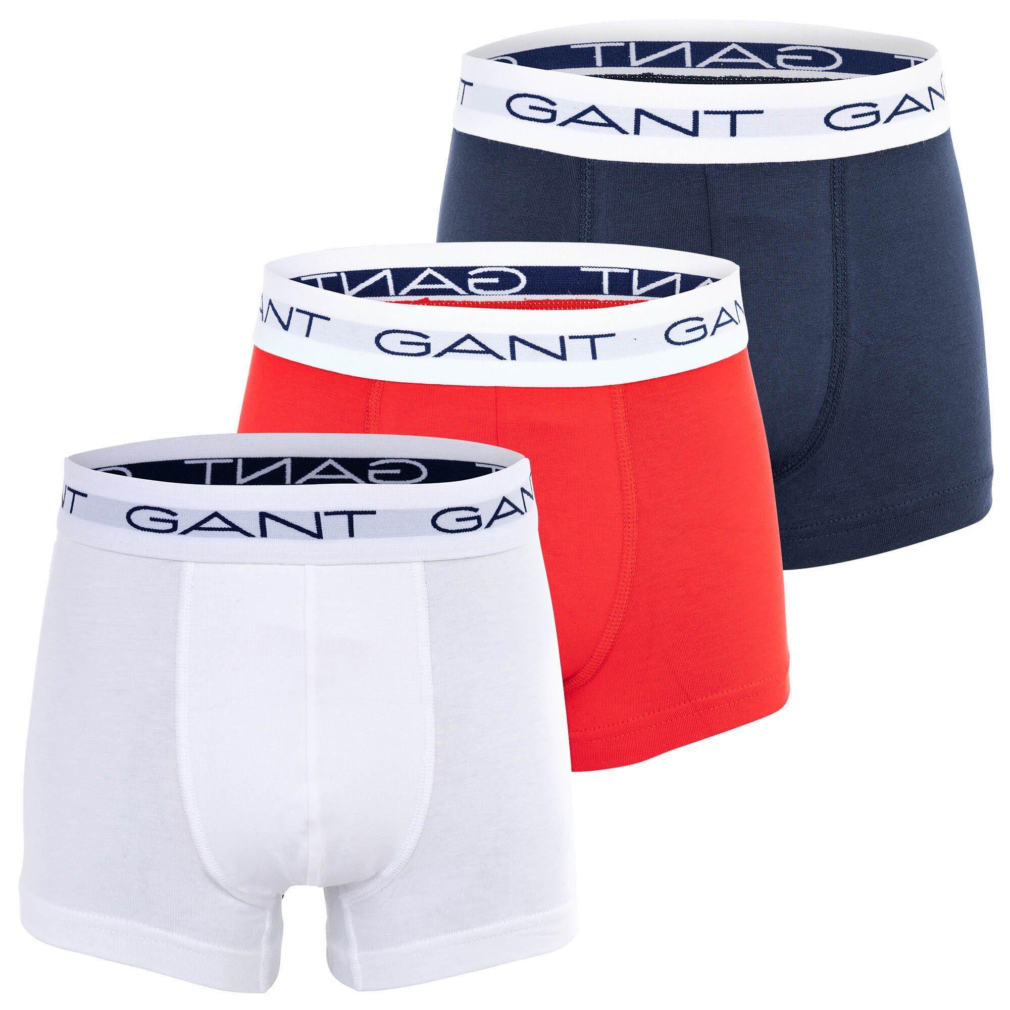 Gant Boxer Jungen Boxer Shorts, 3er Pack - Trunks, Cotton Mehrfarbig