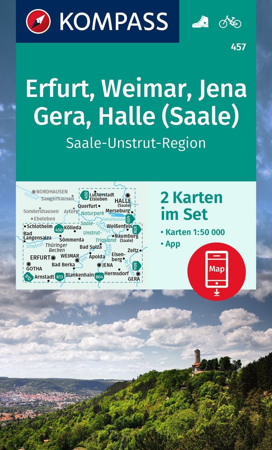KOMPASS Wanderkarten-Set 457 Erfurt