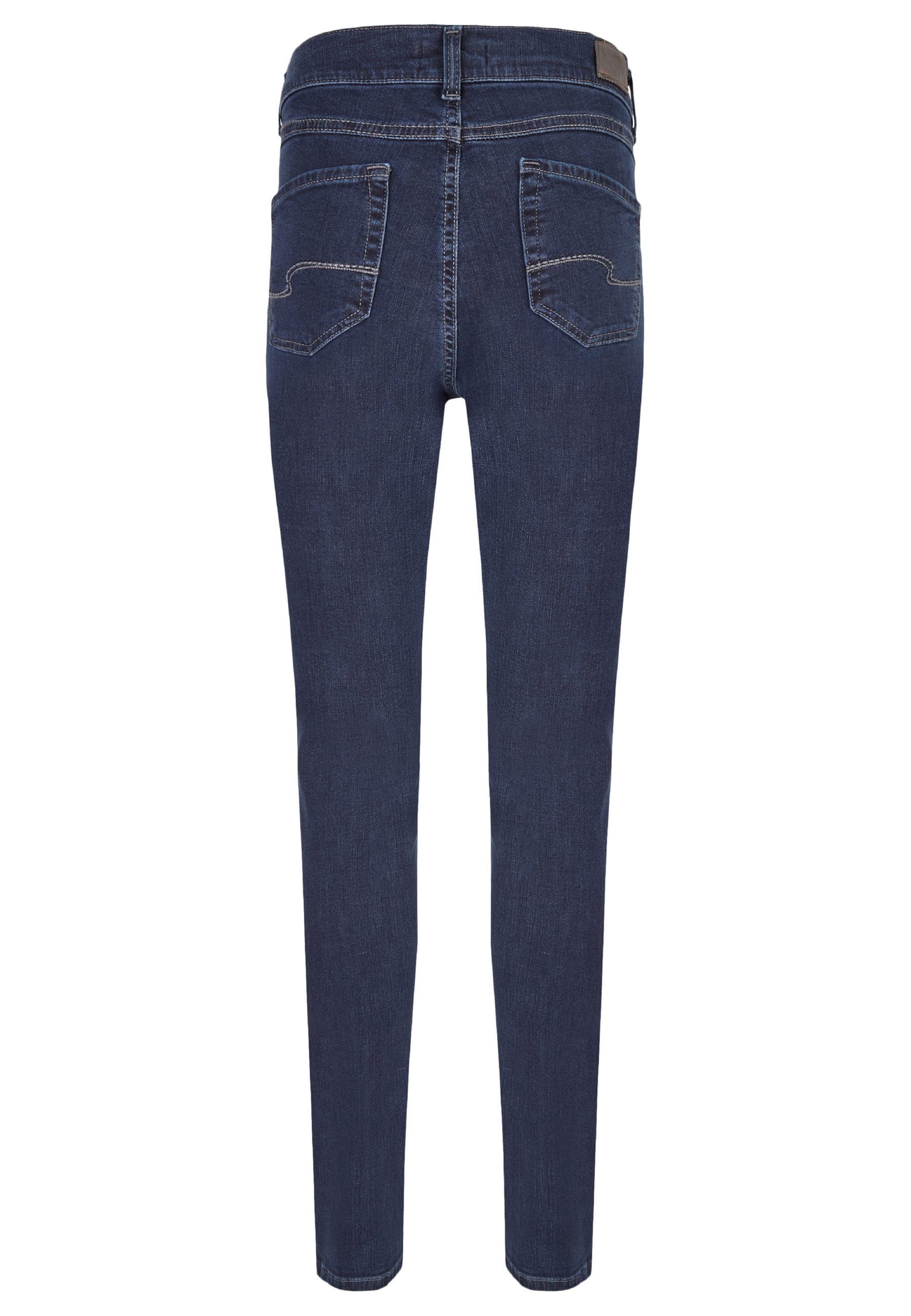 ANGELS Slim-fit-Jeans blau Skinny Denim sportivem Label-Applikationen mit mit Jeans