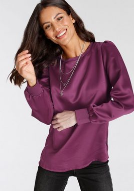 Laura Scott Satinbluse mit betonten Schultern