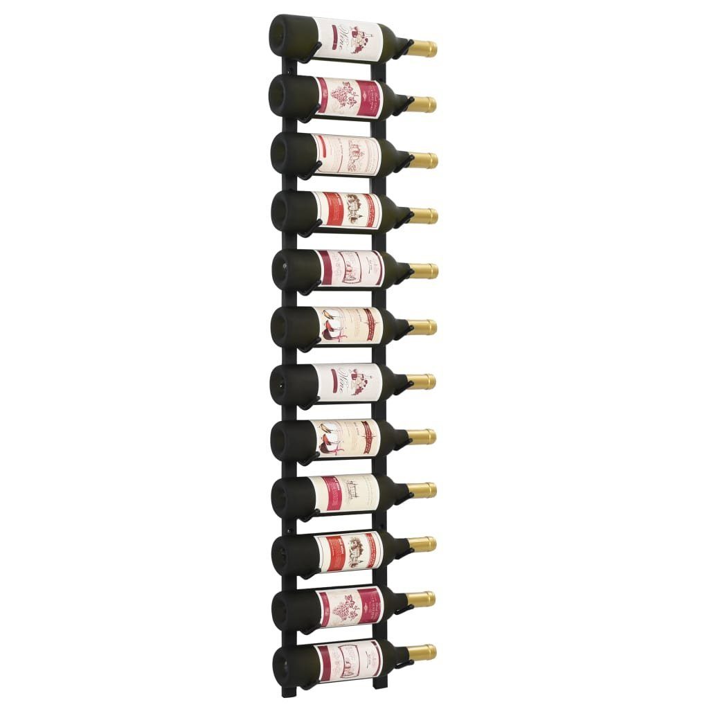 furnicato Weinregal Wand-für 12 Flaschen Schwarz Eisen, 1-tlg.