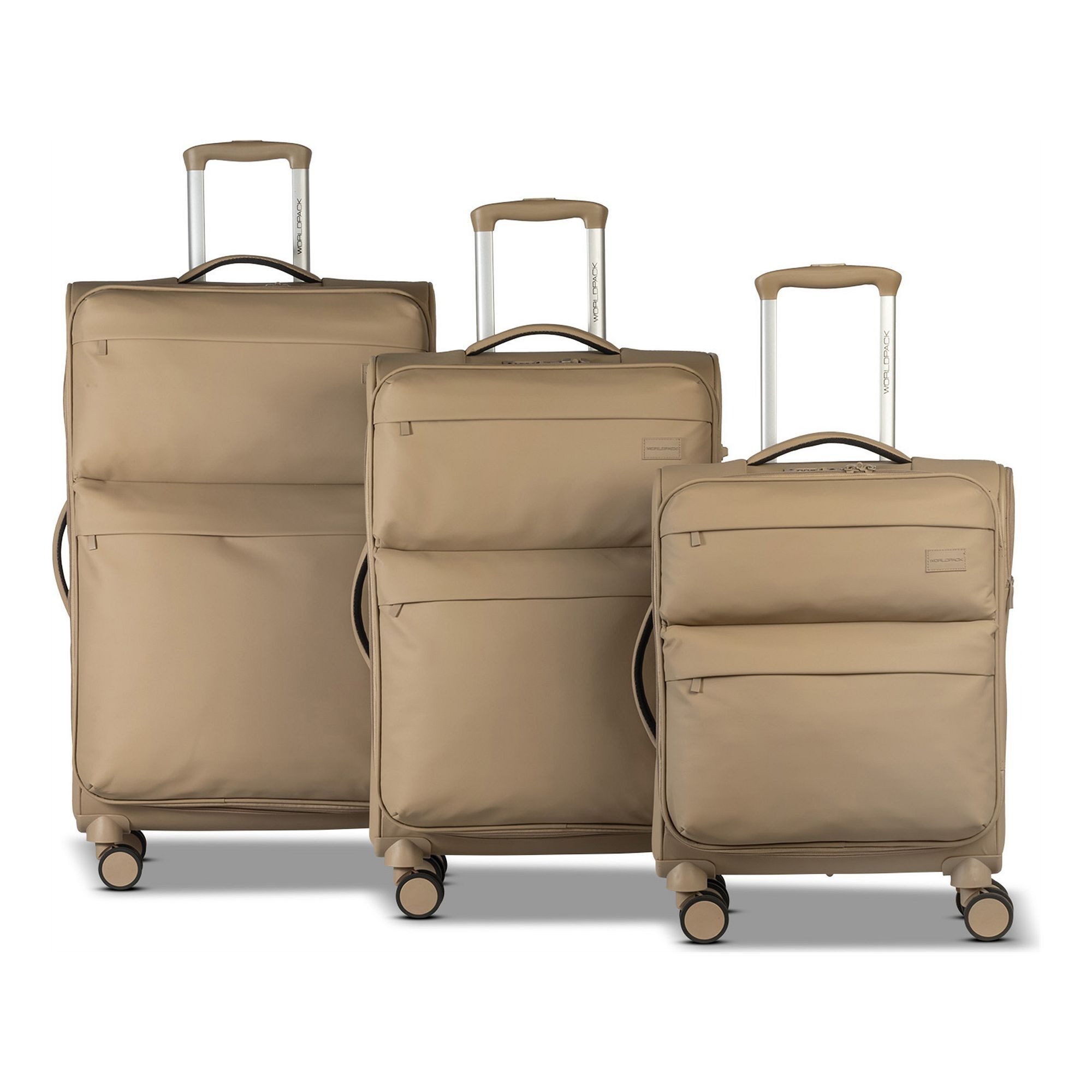 WORLDPACK Trolleyset Kyoto, 4 Rollen, (3-teilig, 3 tlg), Polyester
