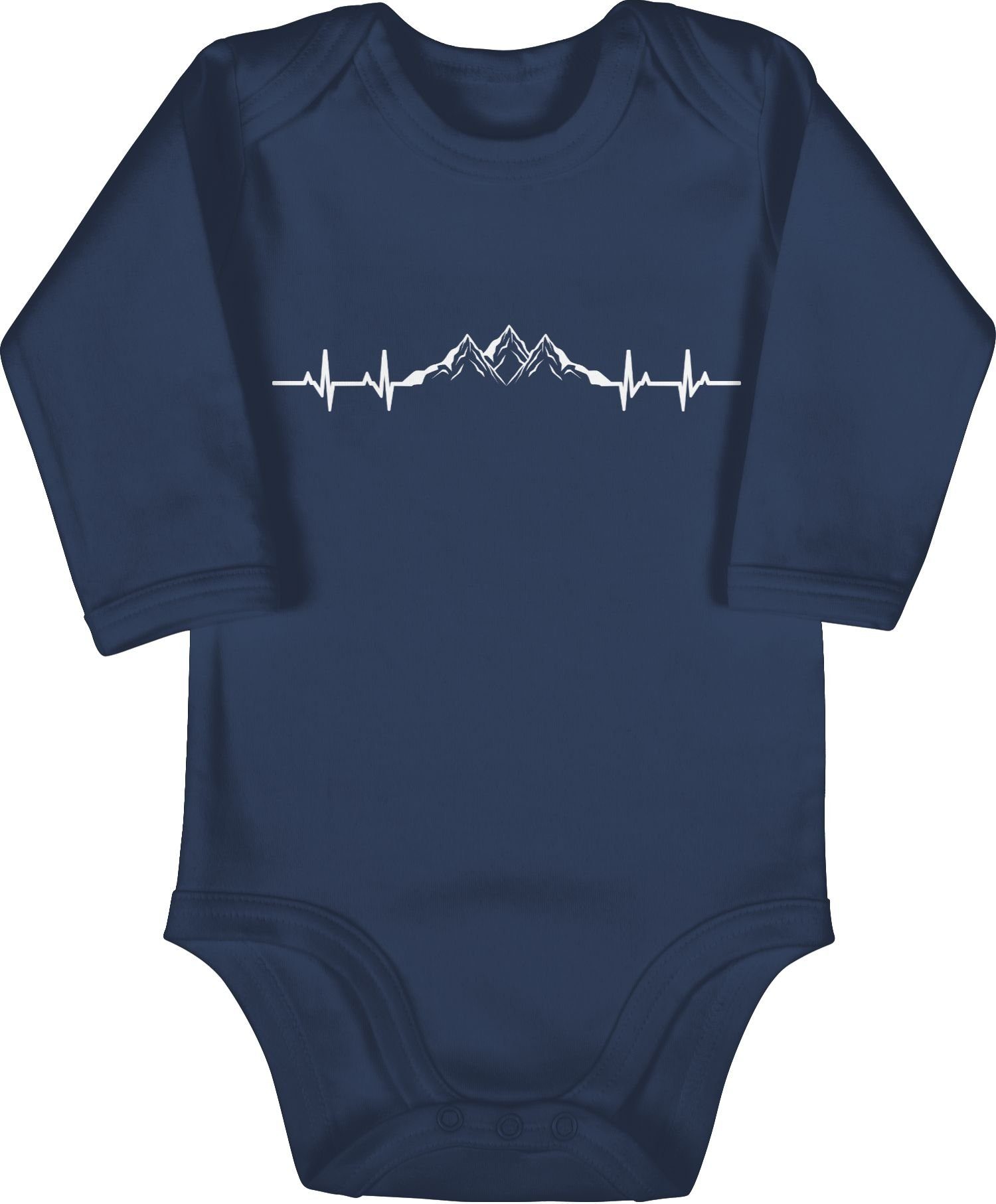 1 Event Blau Geschenke Herzschlag Shirtbody Navy Berge Baby Shirtracer