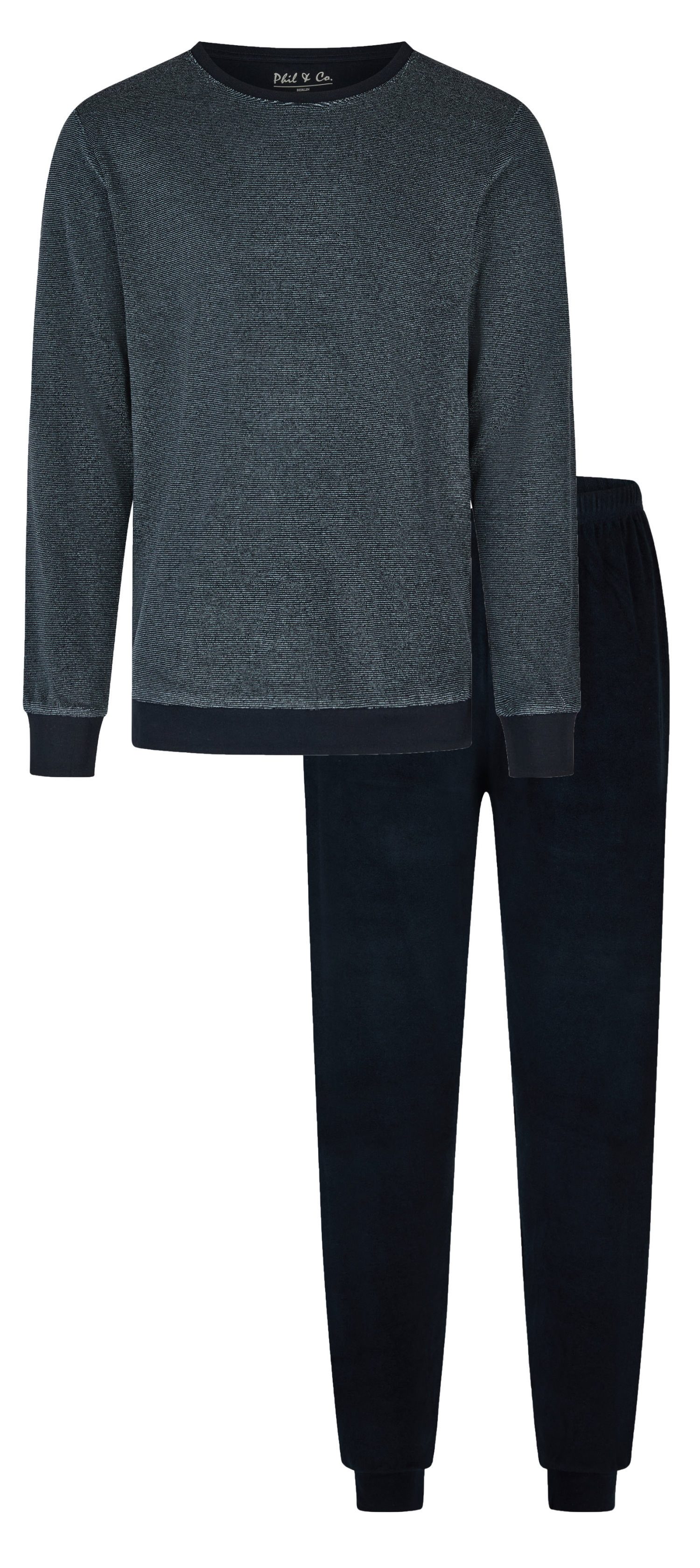 Phil & Co. Schlafanzug Herren Frottee Pyjama (2 tlg) kuschelige Qualität günstig online kaufen
