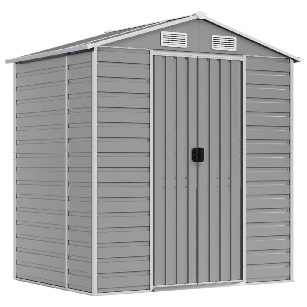 vidaXL Gartenhaus Gerätehaus Hellgrau 191x130x198 cm Verzinkter Stahl