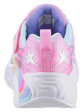 Skechers Kids UNICORN DREAMS - WISHFUL MAGIC, Blinkschuh, Slip-On Sneaker in funkelnder Optik