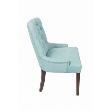 JVmoebel Stuhl Klassischer Chesterfield Blau Stuhl Sessel Polster Textil Stühle