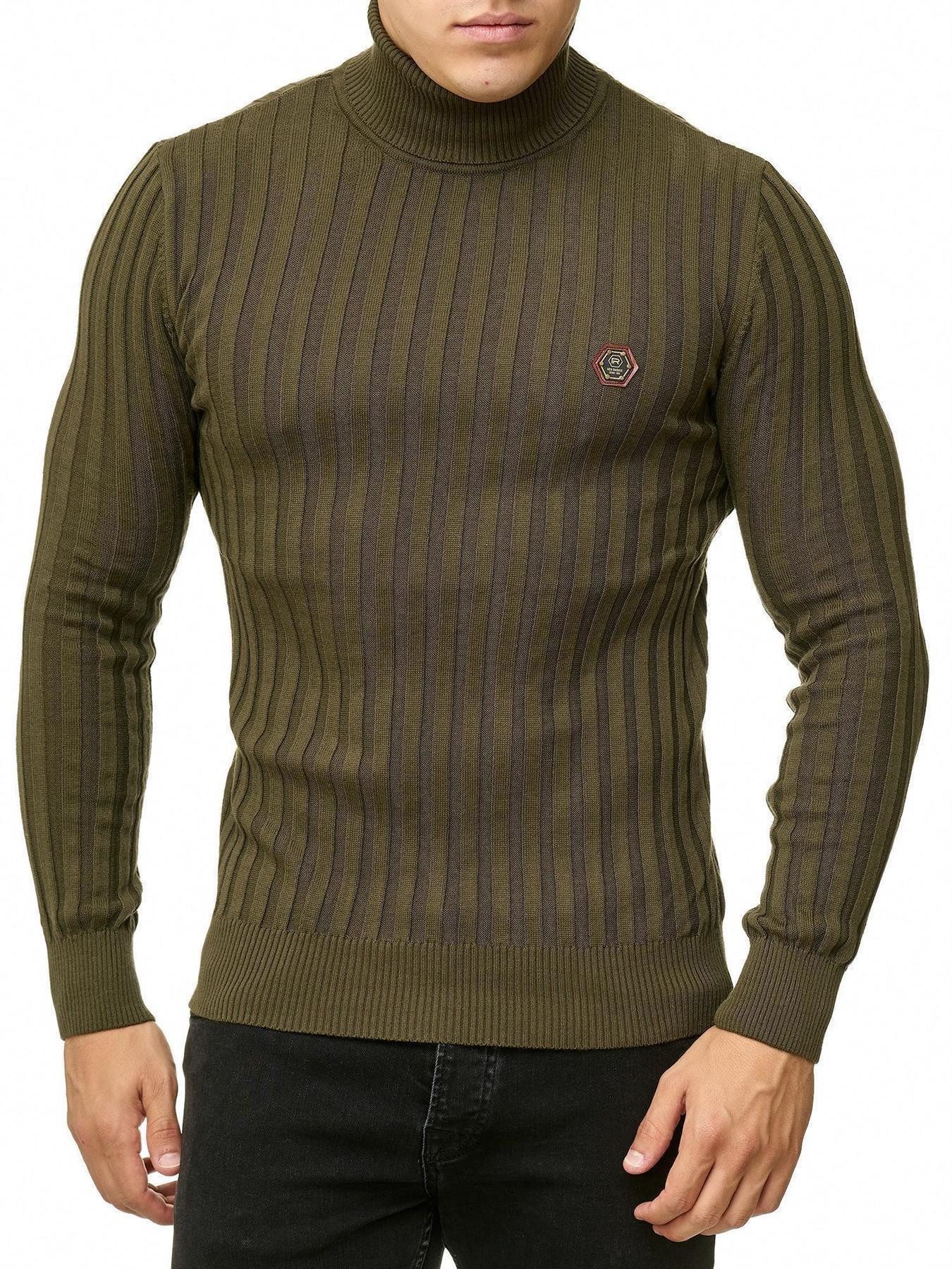 RedBridge Strickpullover Rollkragen Strickpullover mit Logopatch hoher Roll günstig online kaufen