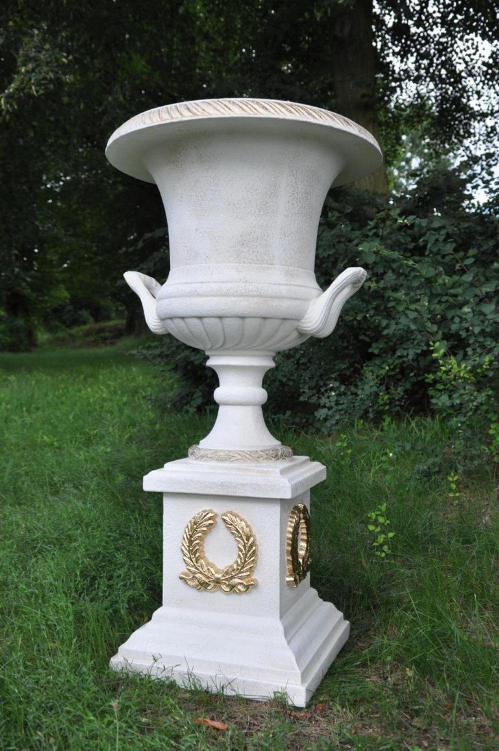 JVmoebel Skulptur der Deko Design auf Schale Boden Vasen Vase Säule XXL Blumen Topf