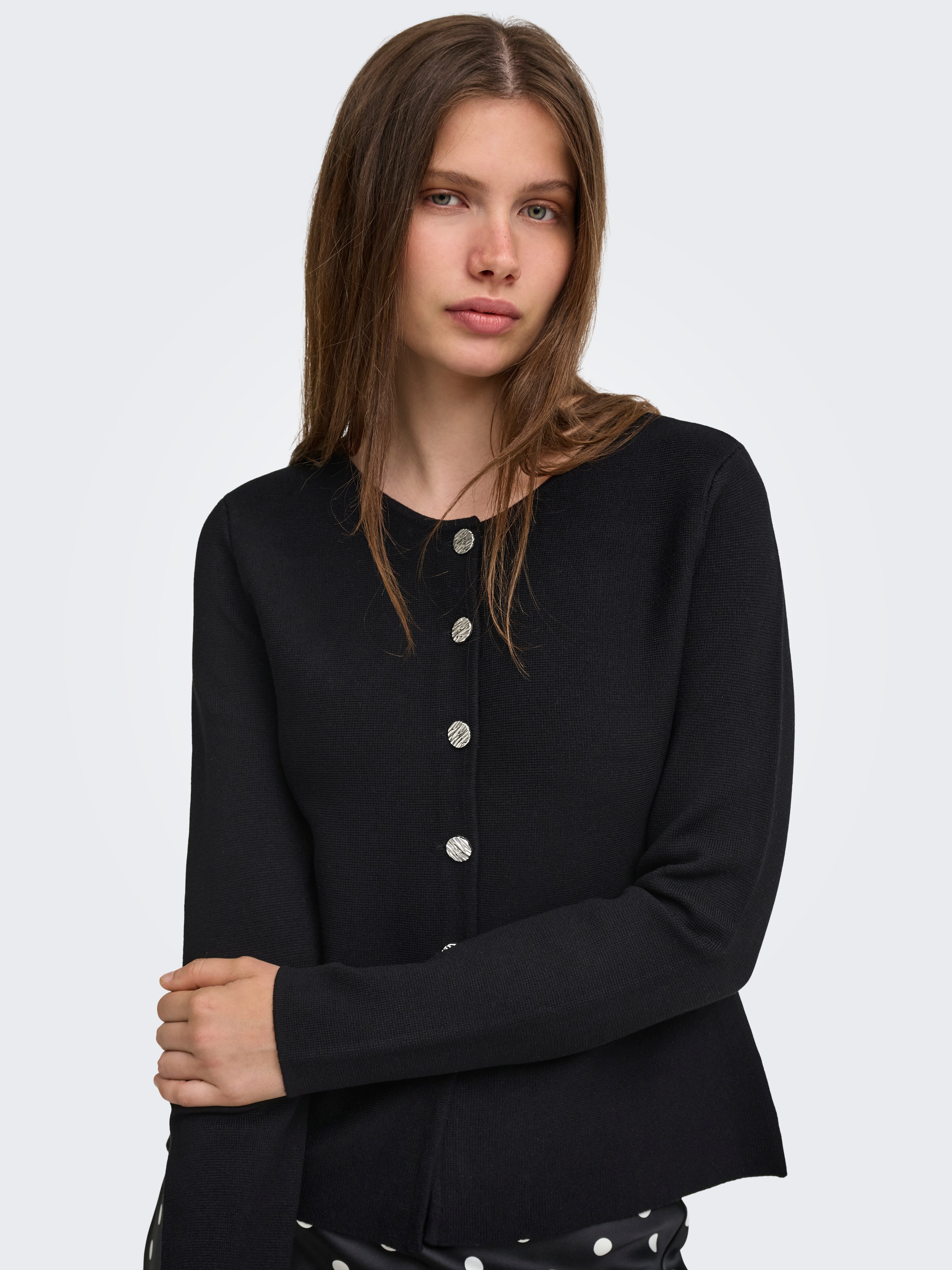 ONLY Strickjacke ONLMELLI LIFE LS ONECK BUT CARDI RP KNT – Bild 3 von 5