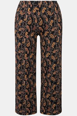 Ulla Popken Funktionshose Jerseyhose Paisley gerades Bein Elastikbund