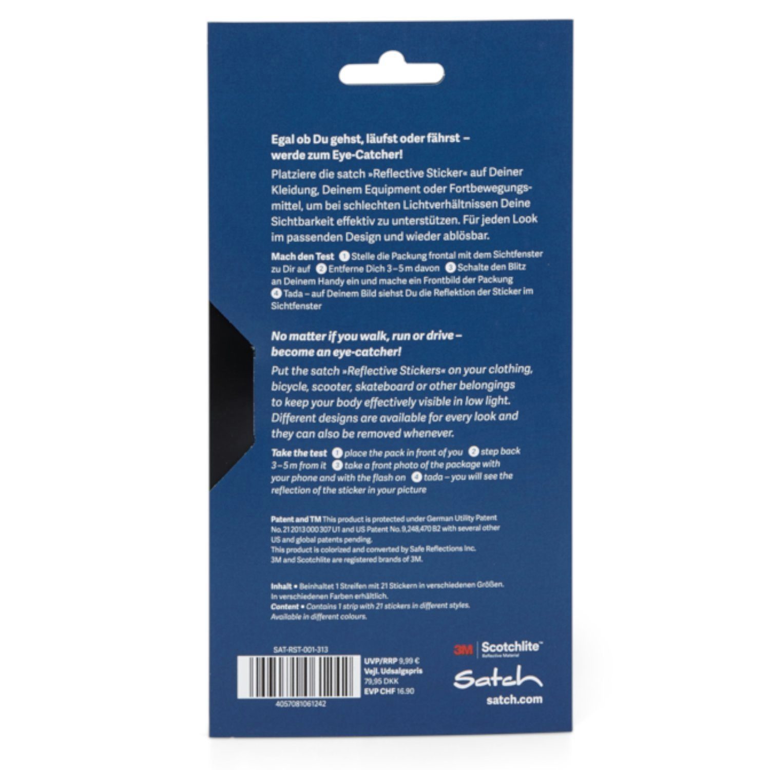 Satch Reflektor-Aufkleber Reflektierende Sticker Blue