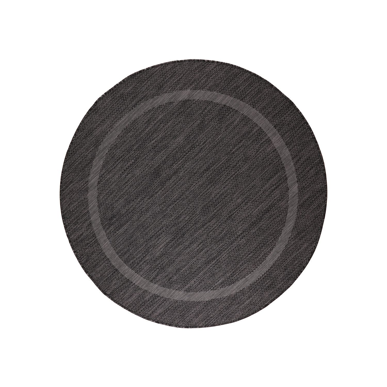 Teppich Boss Teppich Outdoor Teppich Renata Schwarz, rund, Höhe: 5 mm
