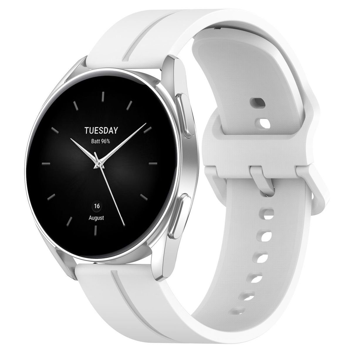 Wigento Smartwatch-Armband Für Xiaomi Watch 2 Pro hochwertiges Silikon Ersatz Armband Weiß