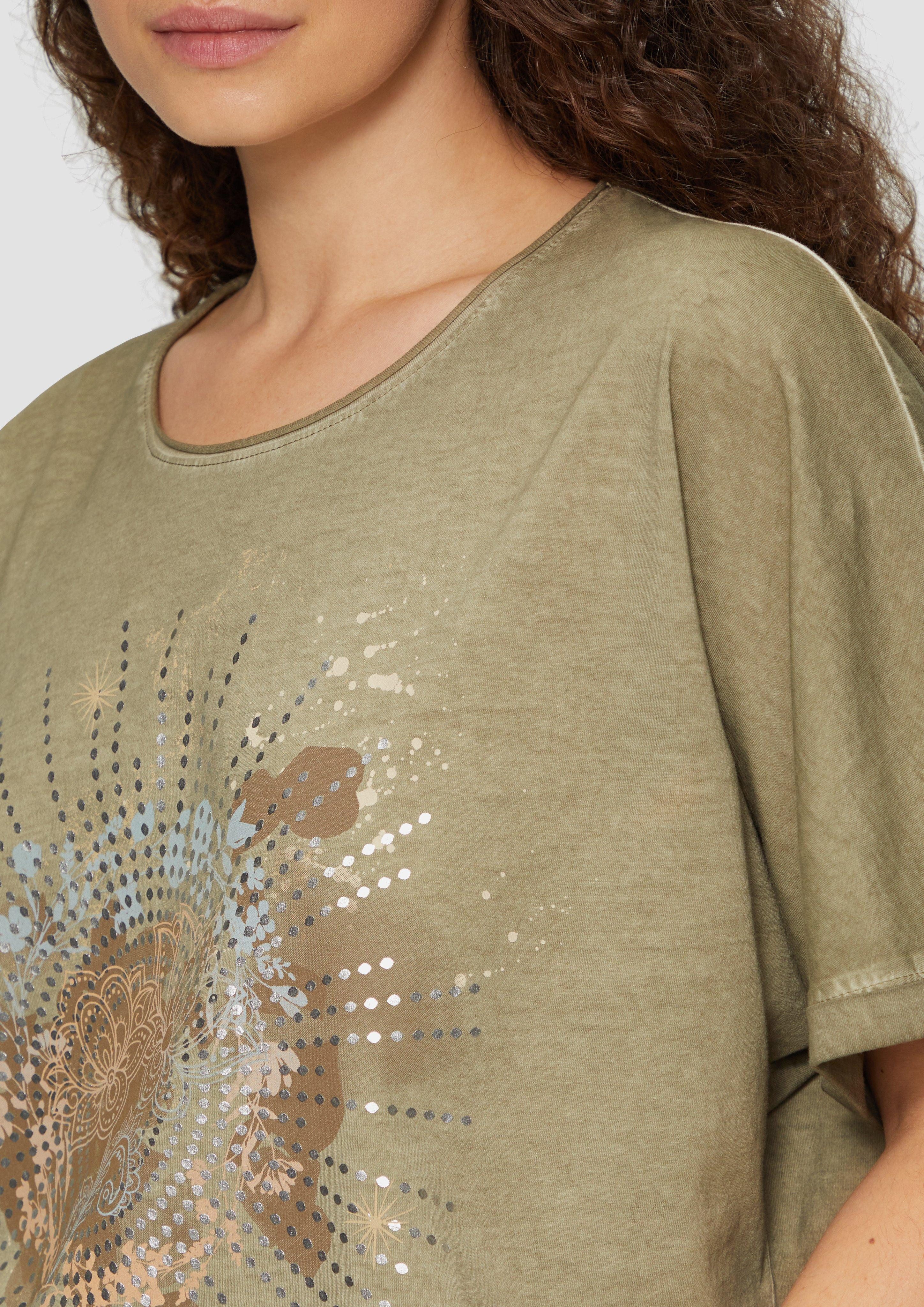 QS Kurzarmshirt Oversize Shirt in gewaschener günstig online kaufen