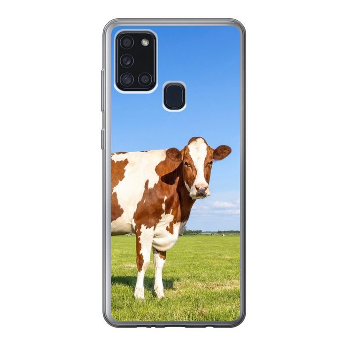 MuchoWow Handyhülle Kühe - Bauernhof - Gras - Natur - Tiere Handyhülle Samsung Galaxy A21s Smartphone-Bumper Print Handy