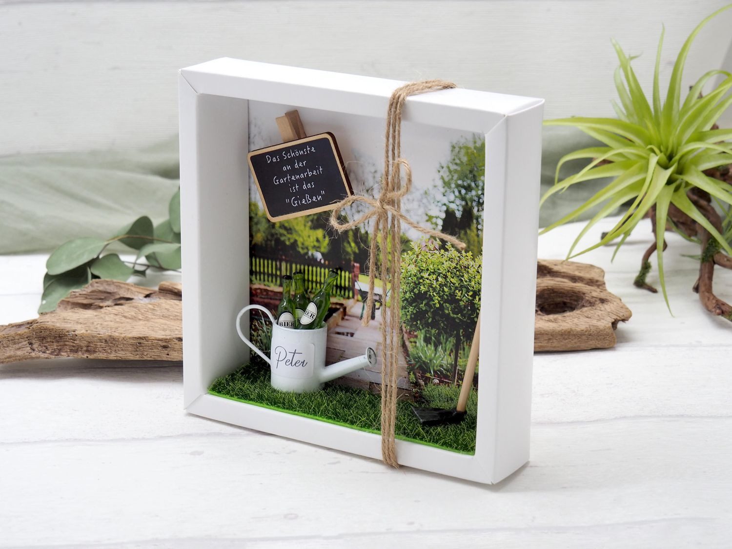 ZauberDeko Geschenkbox Geldgeschenk Personalisiert Vatertag Garten Bier Gutschein Garten