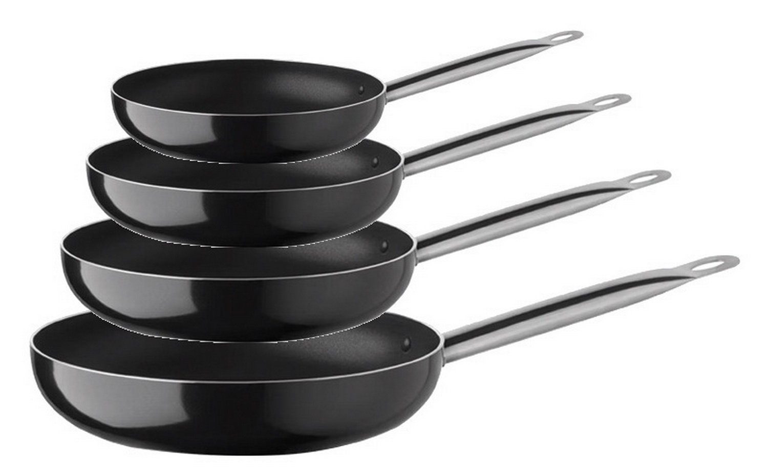 Gustav Voss Pfannen-Set Bratpfannenset PIRÄUS Induktions-Bratpfannen, Aluminium (Induktionsbratpfannenset, 4-tlg., Bratpfanne 20+24+28+32 cm), spülmaschinengeeignet