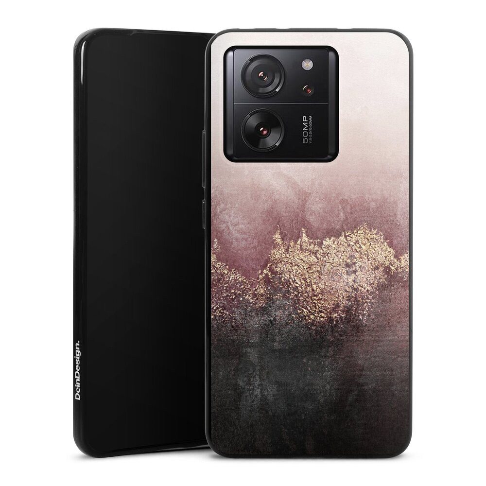 DeinDesign Handyhülle Glitzer Look Staub Elisabeth Fredriksson Pink Sky Dust Gold Print, Xiaomi 13T Pro Silikon Hülle Bumper Case Handy Schutzhülle
