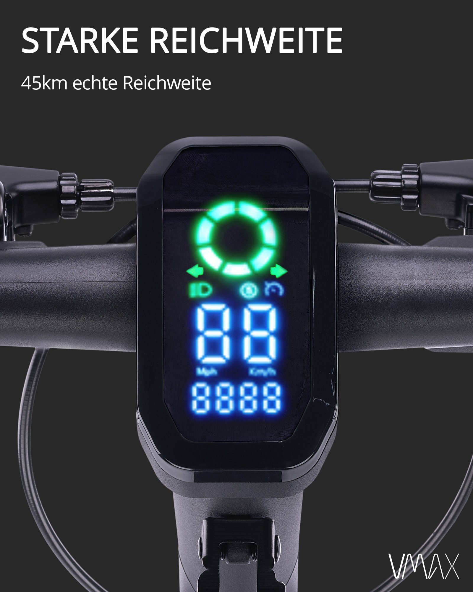 VMAX E-Scooter VX2 PRO ST-B, 500,00 W, 20,00 km/h, mit Straßenzulassung, klappbar
