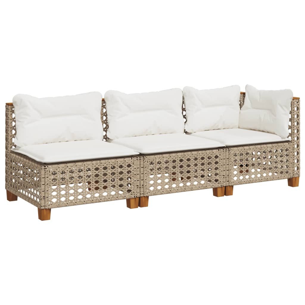 vidaXL Loungesofa Gartensofa mit Kissen 3-Sitzer günstig online kaufen