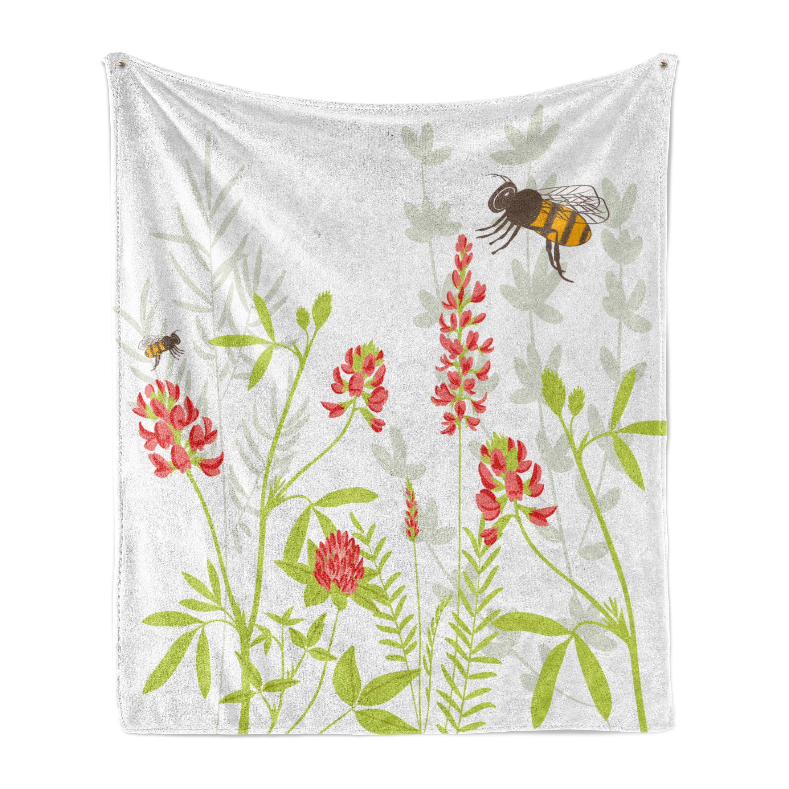 Botanik für Abakuhaus, Honey Blühend Innen- Plüsch Gemütlicher und Außenbereich, den anzeigen Bee Wohndecke