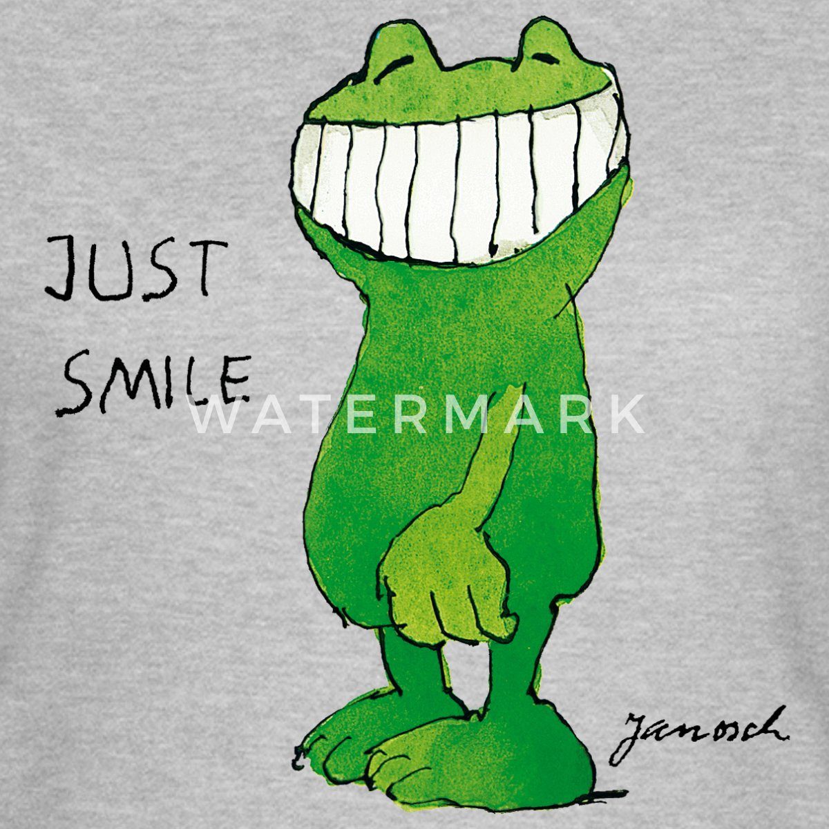 Spreadshirt T-Shirt Janosch Günter Kastenfrosch Just Smile Frauen T-Shirt ( günstig online kaufen