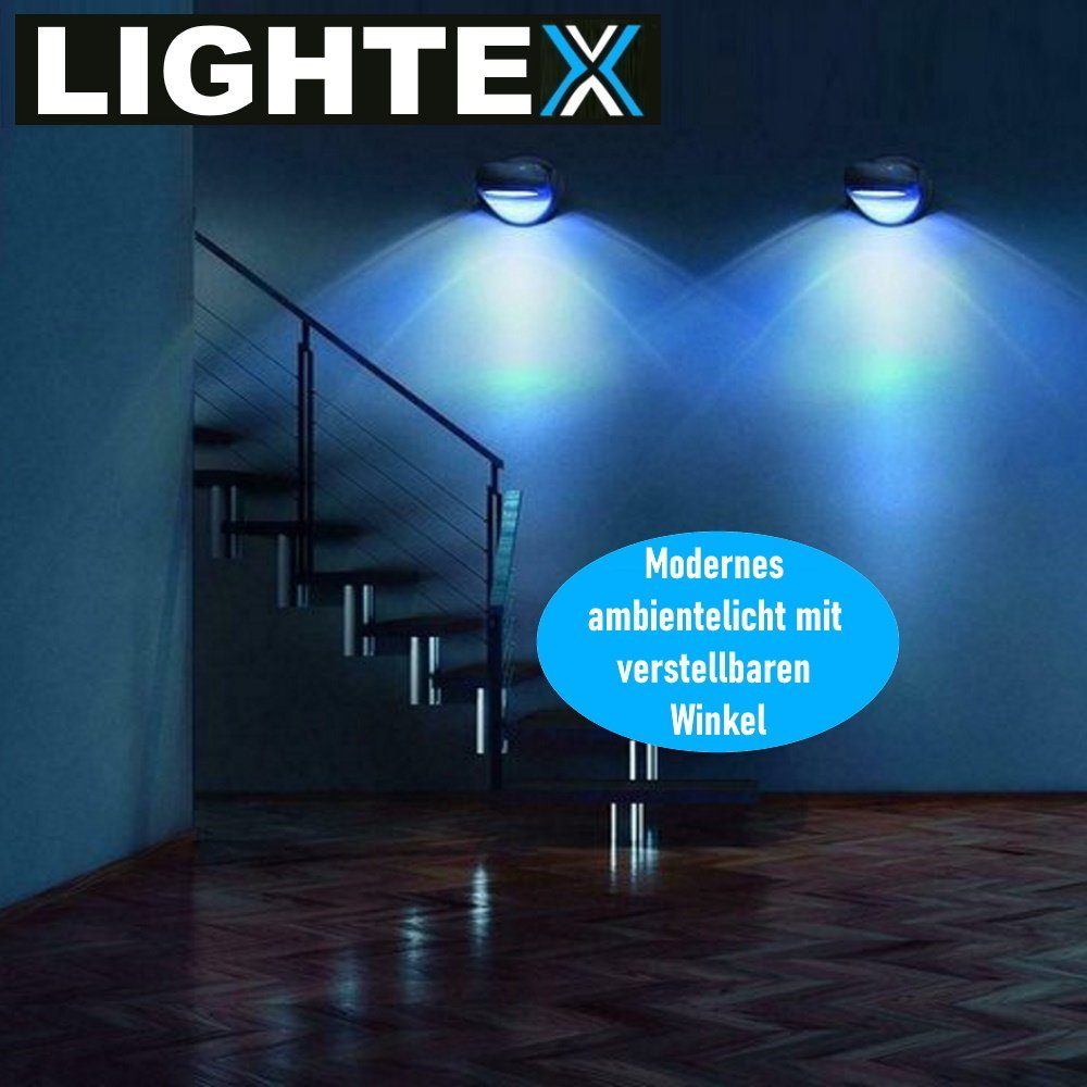 LED LED Wandstrahler, Wandleuchte Außen Tageslichtweiß, Batteriebetrieben Bewegungsmelder Wandlampe Innen integriert, Led, LED MAVURA fest Wandleuchte LIGHTEX mit kabellos