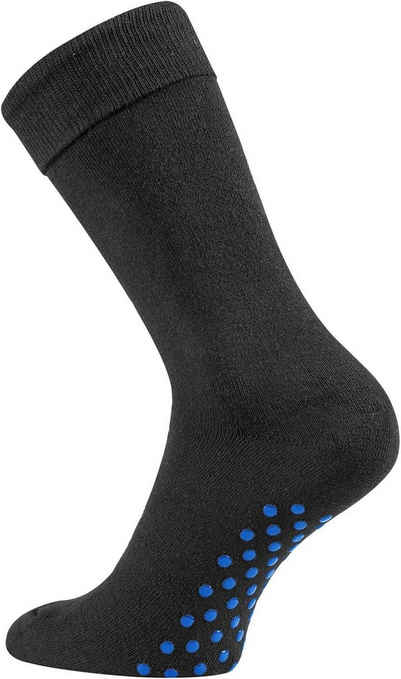 TippTexx 24 Haussocken 2 Paar Homesocks schwarze ABS-Socken Stopper-Socken Anti-Rutsch-Socken