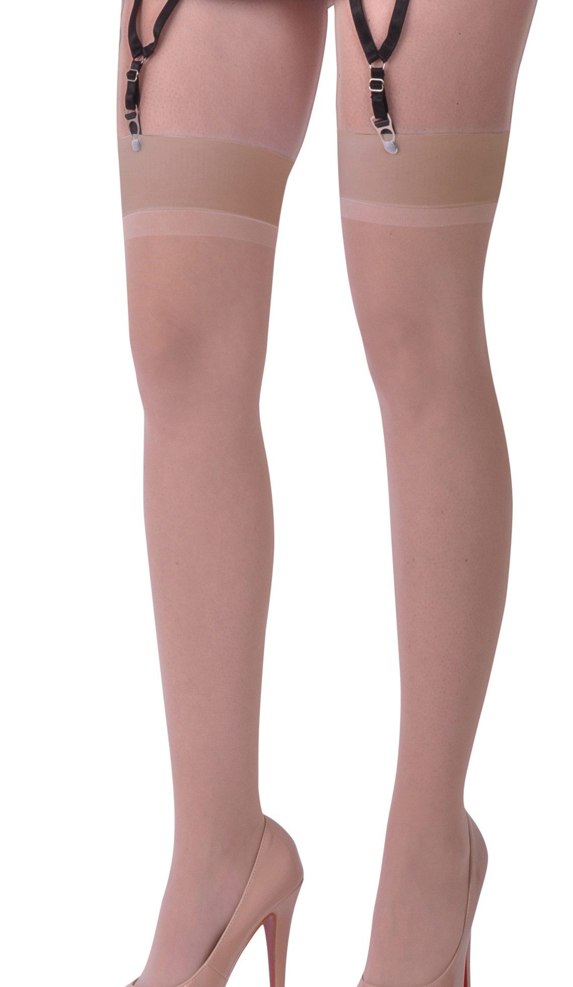 Legg Story Feinstrümpfe Dessous Straps Strümpfe aus weichem Material und Netz in haut Stocking