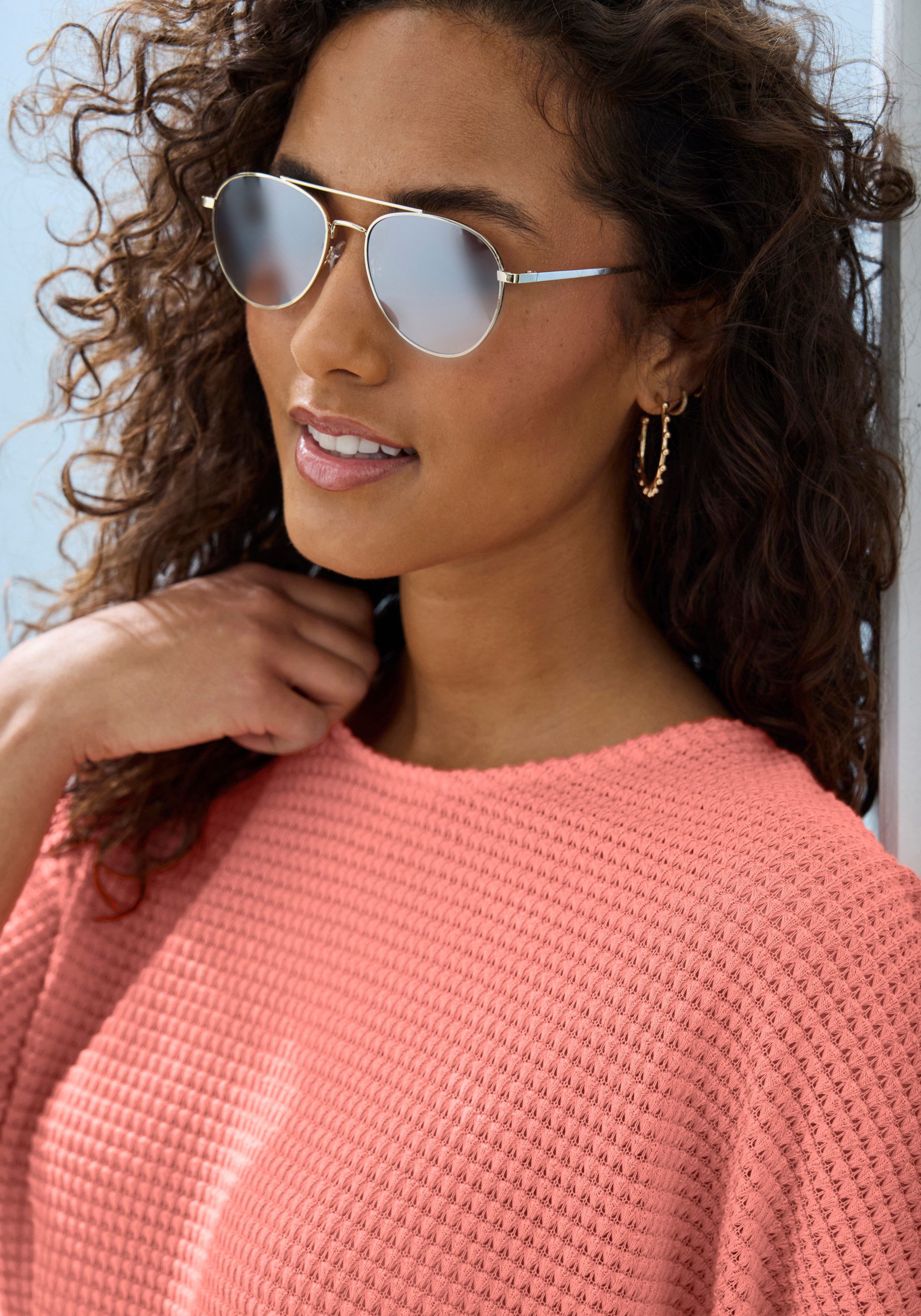 Vivance 3/4-Arm-Shirt mit sommerlicher Waffelstruktur aus bügelfreier Strickqualität