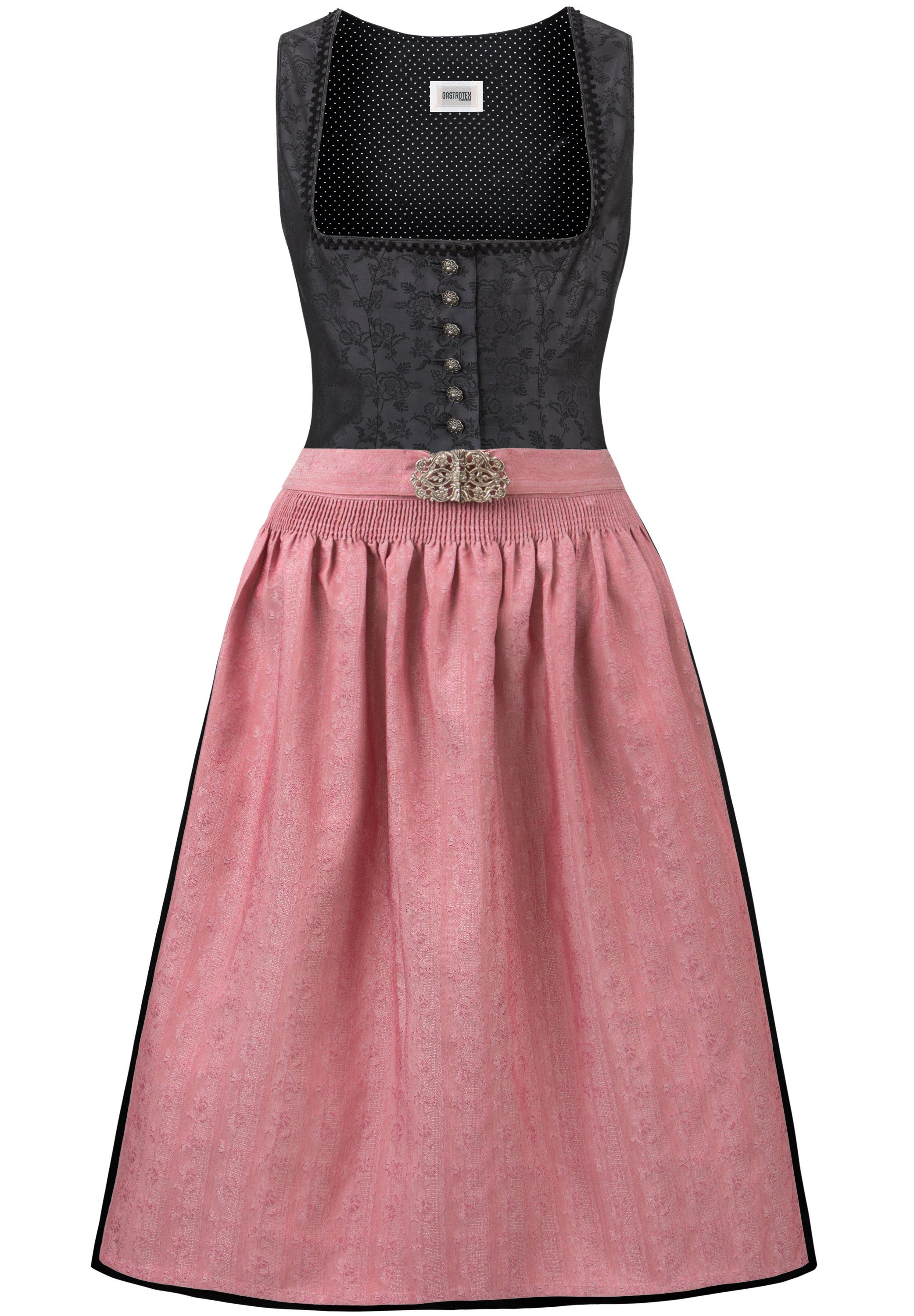 Dirndl Melinda Stockerpoint Para Mujer - Vestido Tradicional Azul/Gris Pardo Con Delantal Floral - Para Ocasiones Especiales
