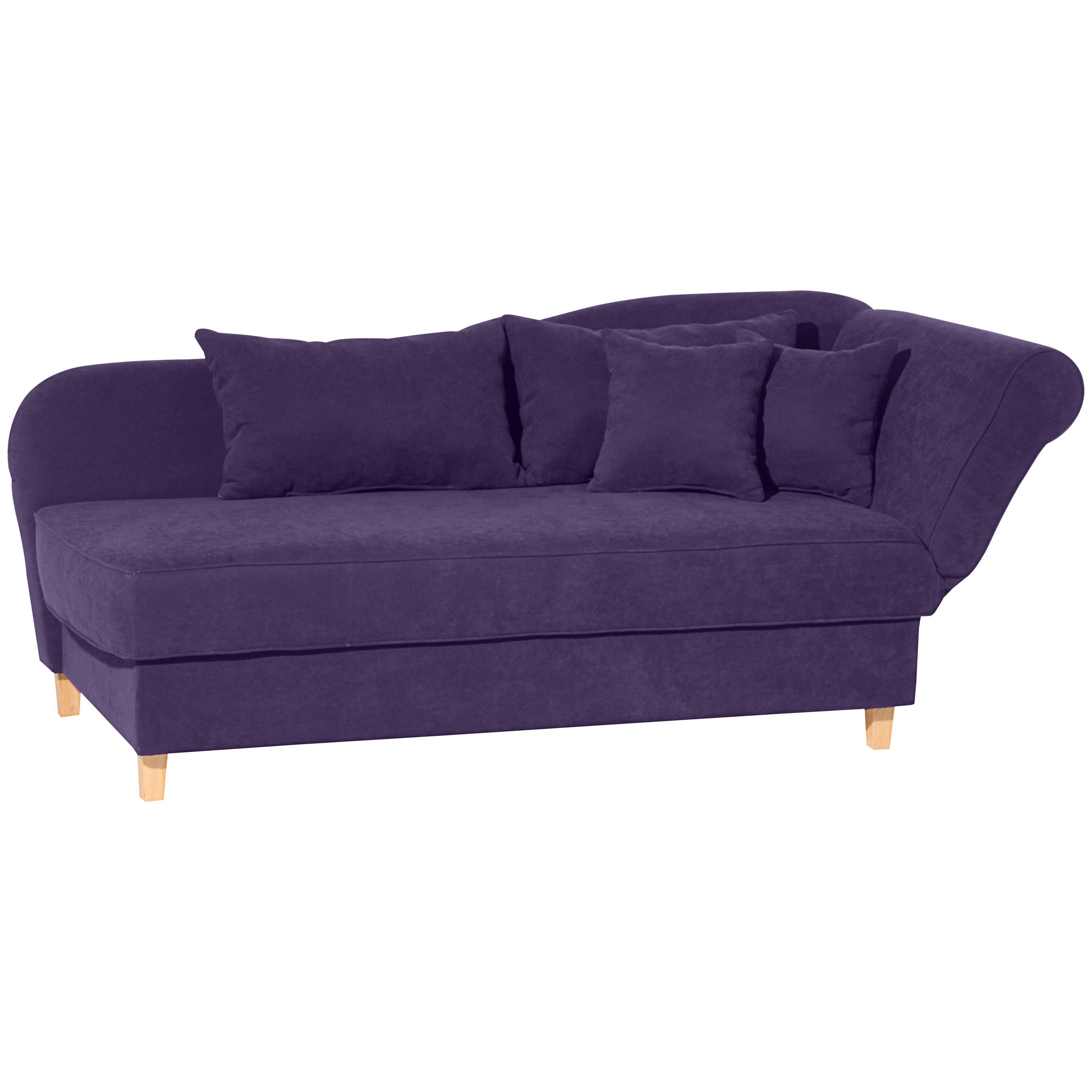 Max Winzer® Recamiere Selma Recamiere mit Armteil rechts klappbar Velourstoff violett, 1 Stück, Made in Germany