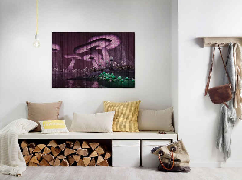 A.S. Création Leinwandbild fantasy, Abstrakt (1 St), Keilrahmen Bild Holzoptik Fantasiewelt