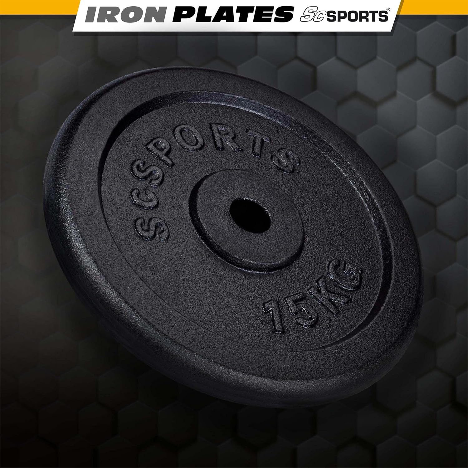 ScSPORTS® Hantelscheibe Hantelscheiben Set Gusseisen 15 - 60 kg, 15 kg, (1-tlg)