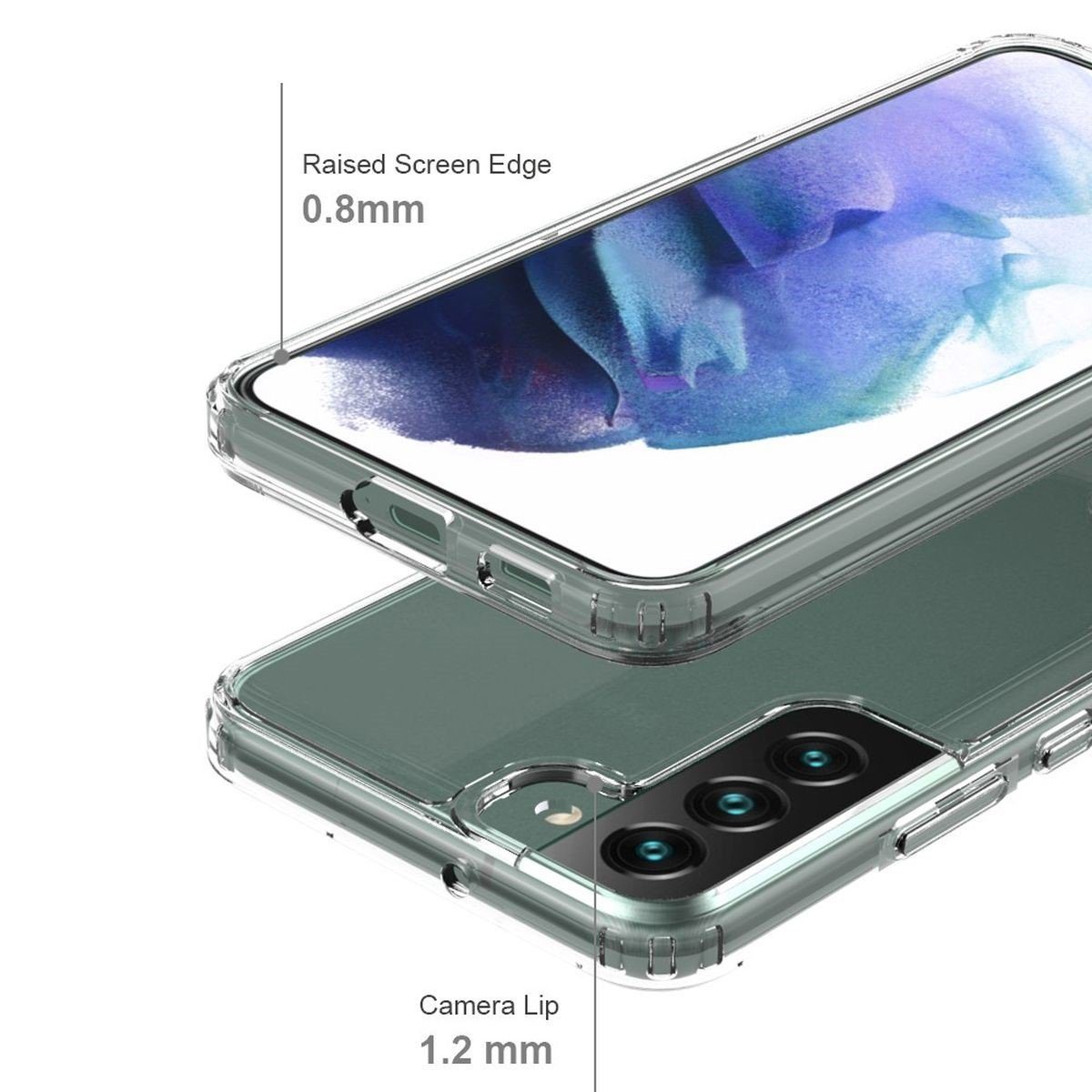 CoverKingz Handyhülle Hülle für Samsung Galaxy S22+ (Plus) Handy Cover Hybrid Silikon Case 16,5 cm (6,5 Zoll), Handyhülle Schutzhülle Transparent Hybrid Silikonhülle Bumper