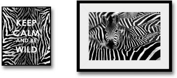 queence Bild Zebra, Abstrakt (2 St), gerahmt