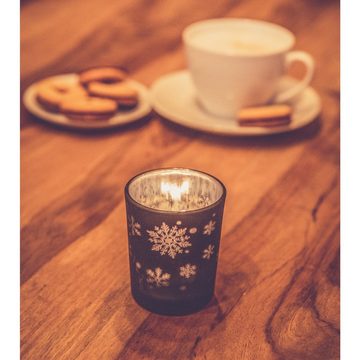 Kamelio Teelichthalter Set 12er Weihnachtsdeko Silber Windlicht Glas Kerzenhalter