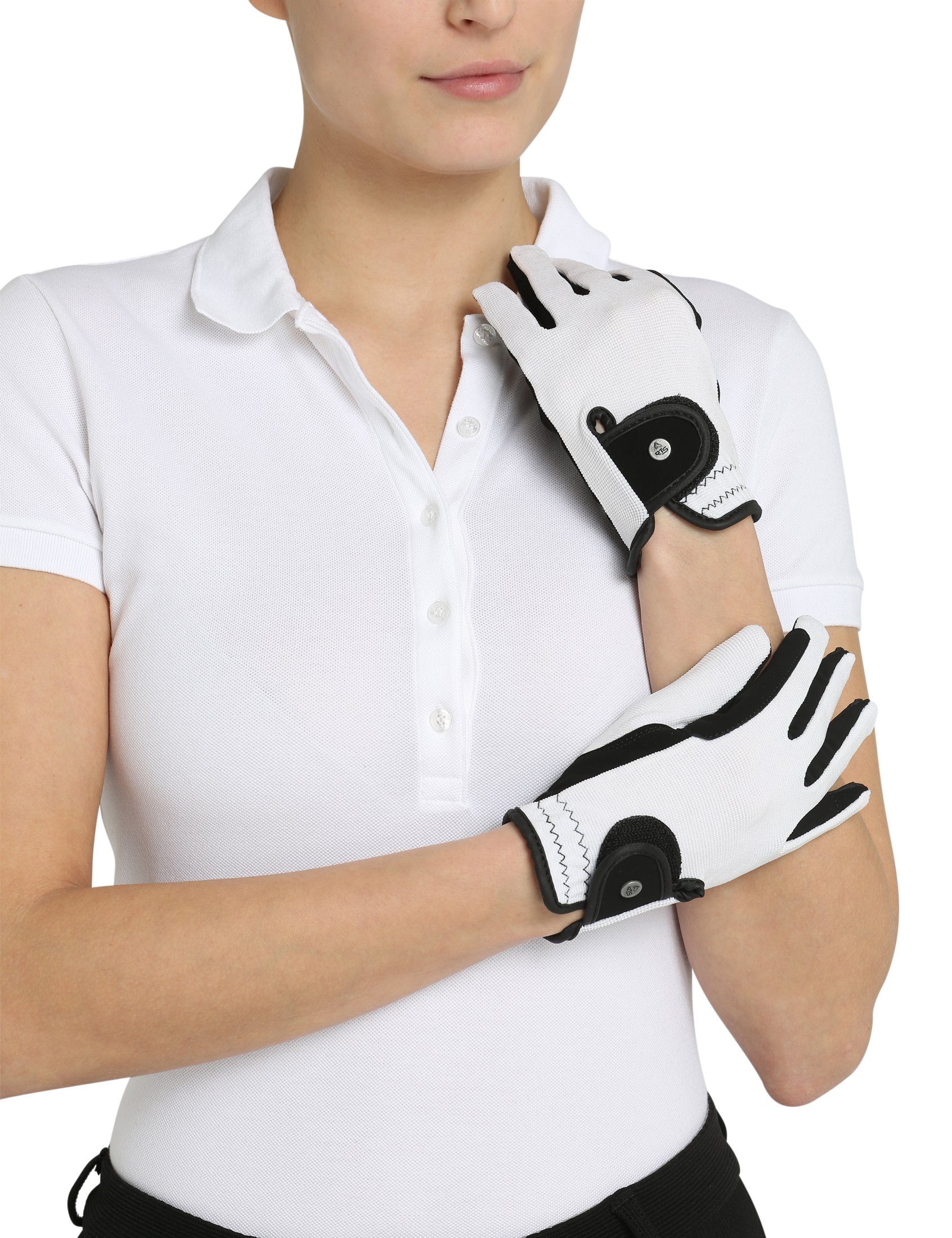Fleecehandschuhe material REIT is Gloves Zoomyo the Schwarz/Weiß Handschuhe Damen thin pleasantly