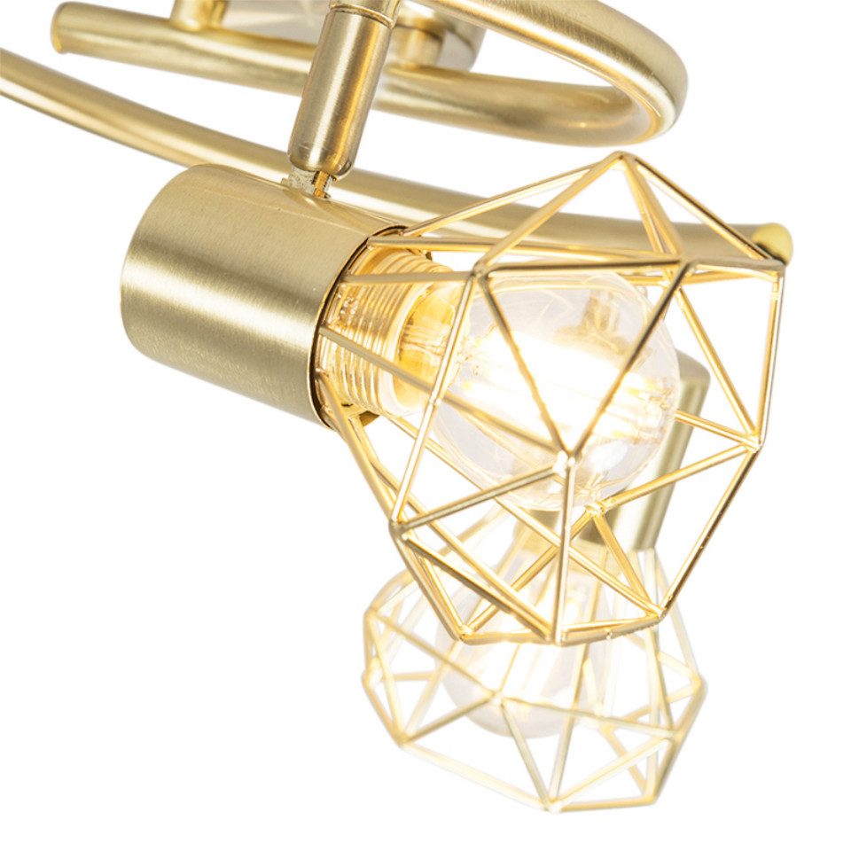 Qazqa LED Aufbaustrahler Mosh, ohne Leuchtmittel, E14, Messing, Modern, Sta günstig online kaufen