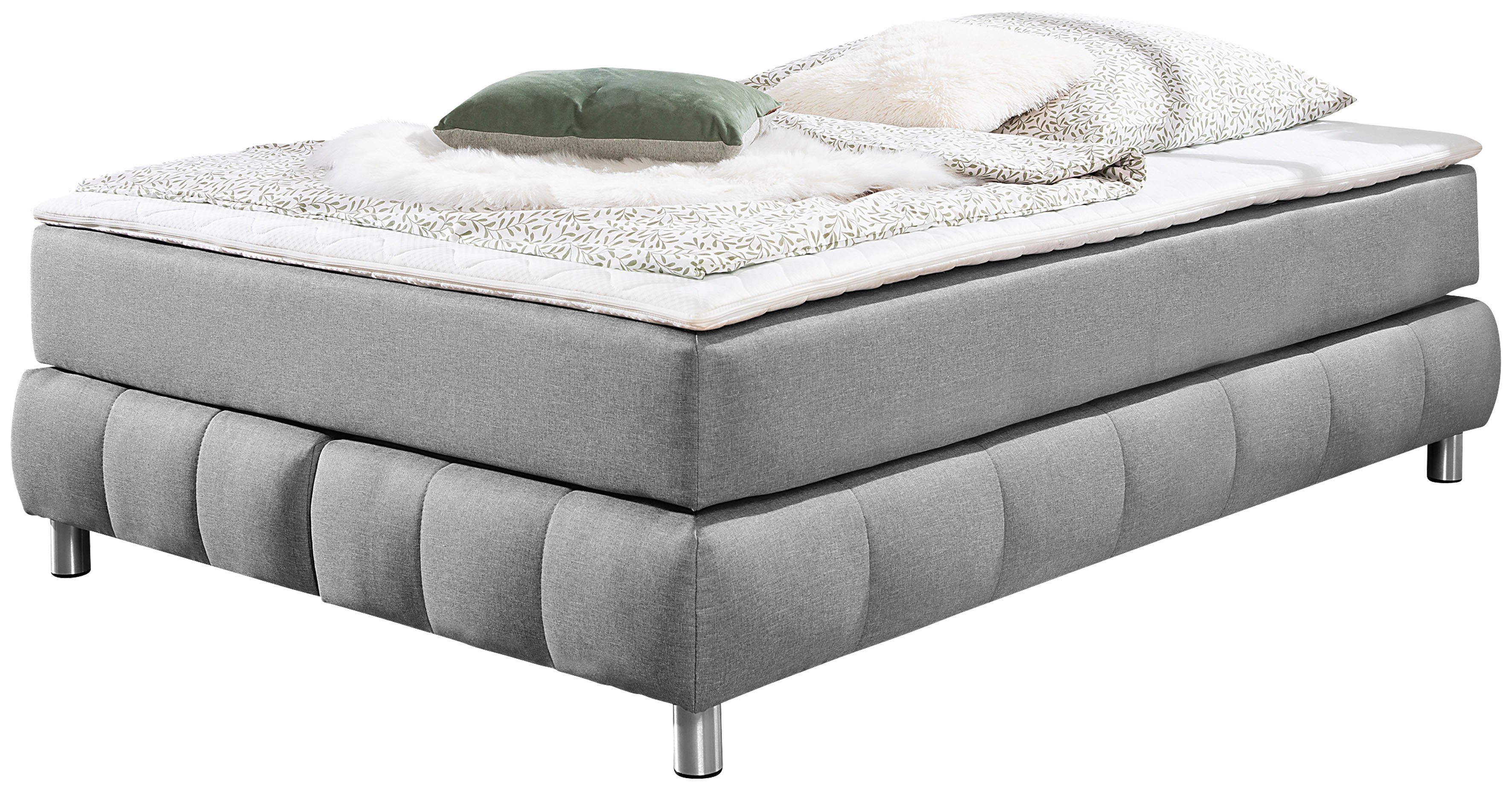 Home affaire Boxspringbett Salo, Ohne Kopfteil, inkl. Topper, auch in Überlänge 220 cm