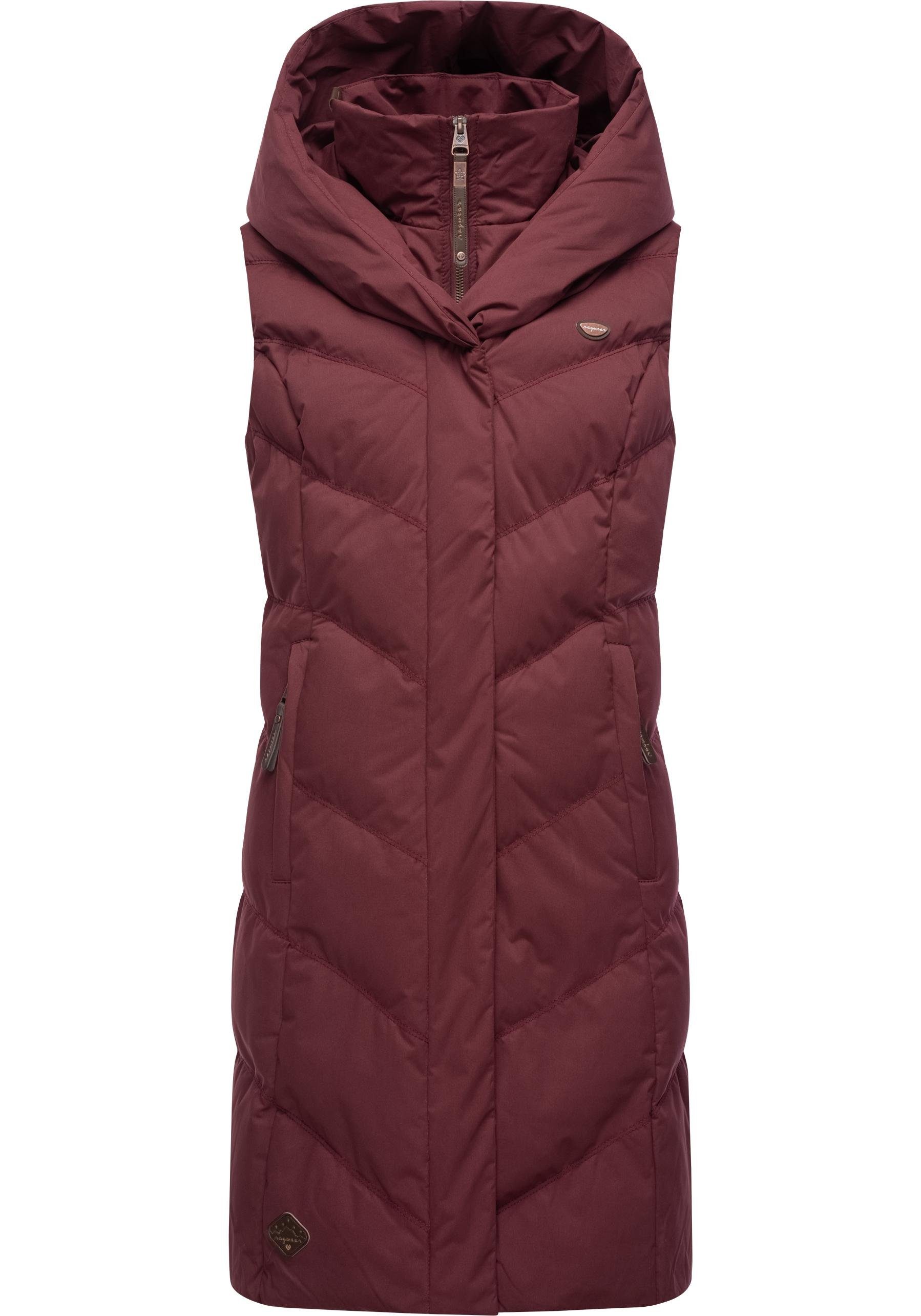 Ragwear Steppweste Natalka Vest stylische, gesteppte Winterweste mit gefütterter Kapuze