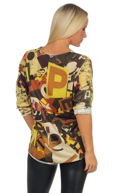 Mississhop Stillpullover Pop Art Damen Feintstrick Pullover Italy Bloger