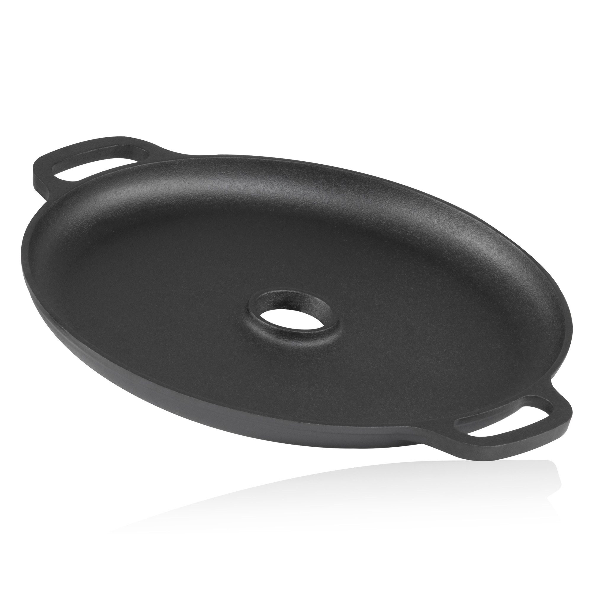 Grillpfanne Gusseisen Plancha Ø 34,5cm, Grillplatte für Raketenofen, preseasoned