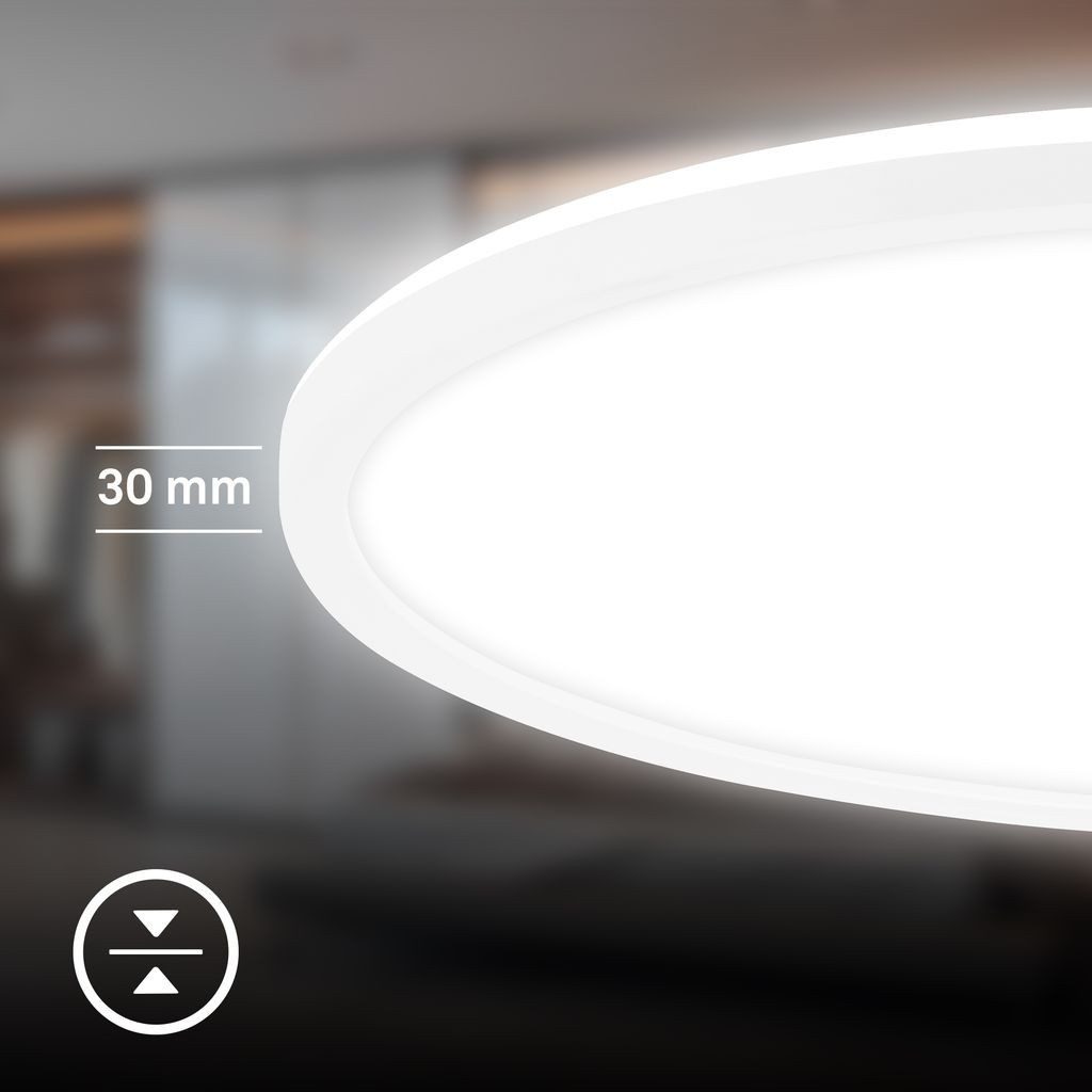 Briloner Leuchten LED Deckenleuchte LED Deckenlampe Dimmbar Indirektes Licht, LED fest integriert, 4000K - Neutralweiß, 42x3 cm, Wohnzimmer, Schlafzimmer, Flur, Küche