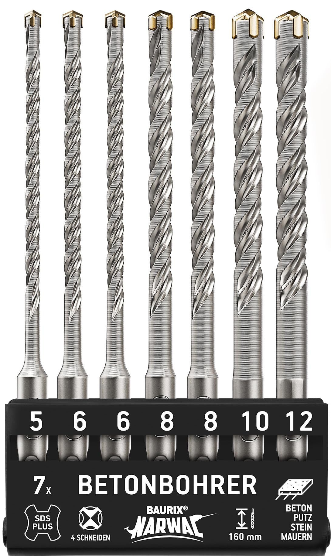 BAURIX Metallbohrer SDS Plus Metallbohrer-Set [7-teilig] - NARWAL® Metall B günstig online kaufen