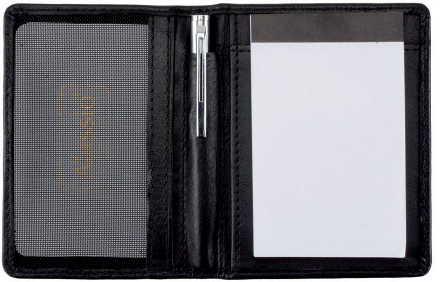 Thumbnail - Alassio® Schreibmappe Notizblock-Etui Monza 75x100x10mm Leder schwarz.