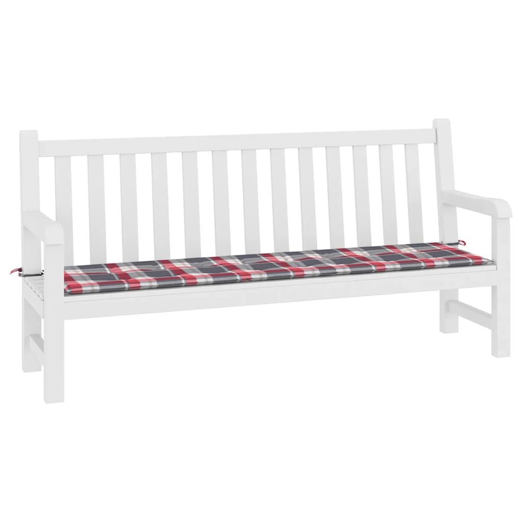 vidaXL Sitzauflage Gartenbank-Auflage Rot Karomuster 200x50x4 günstig online kaufen