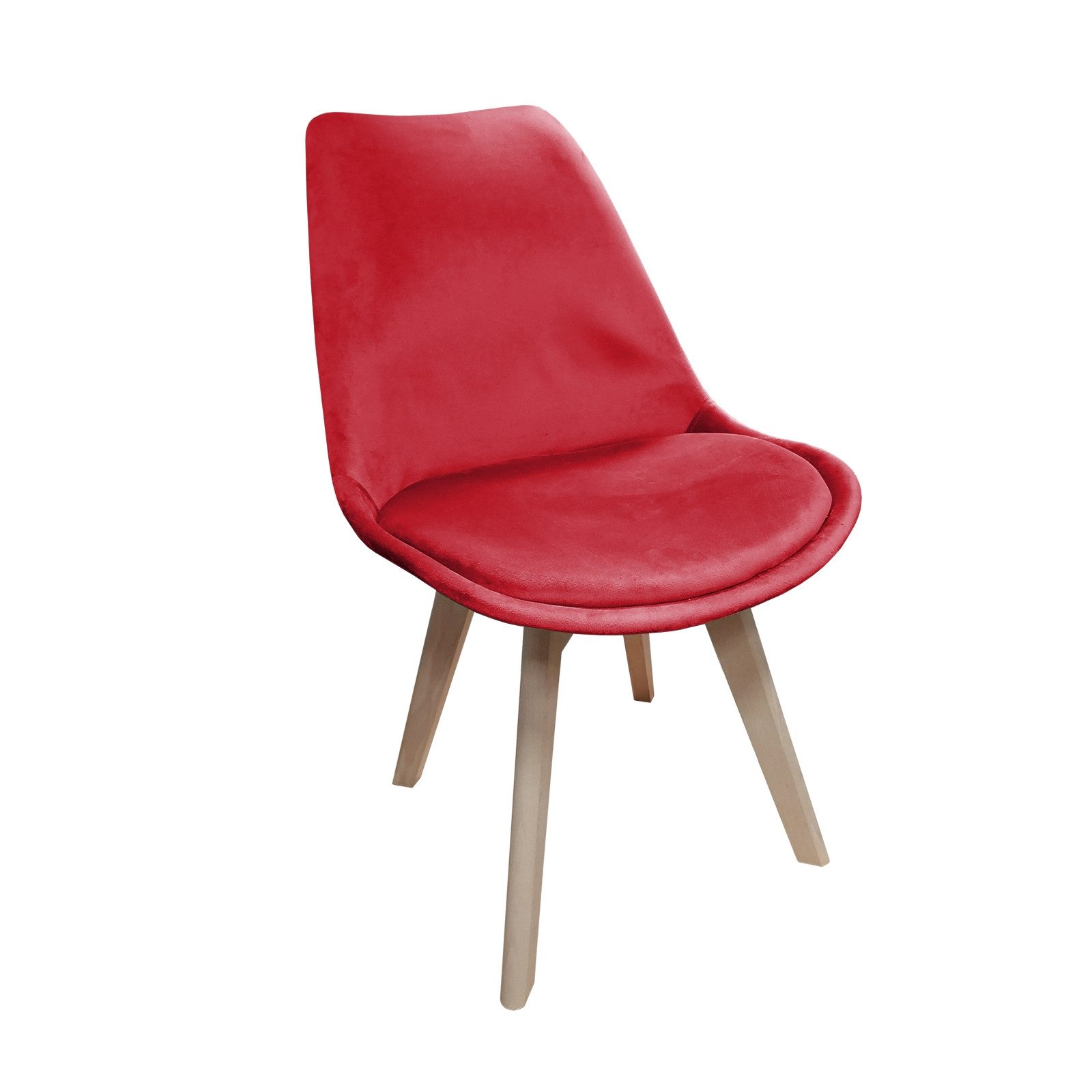 HTI-Living Esszimmerstuhl Stuhl Atlanta Velvet Rot (Stück, 1 St), Esszimmerstuhl Samtbezug Holzfüße