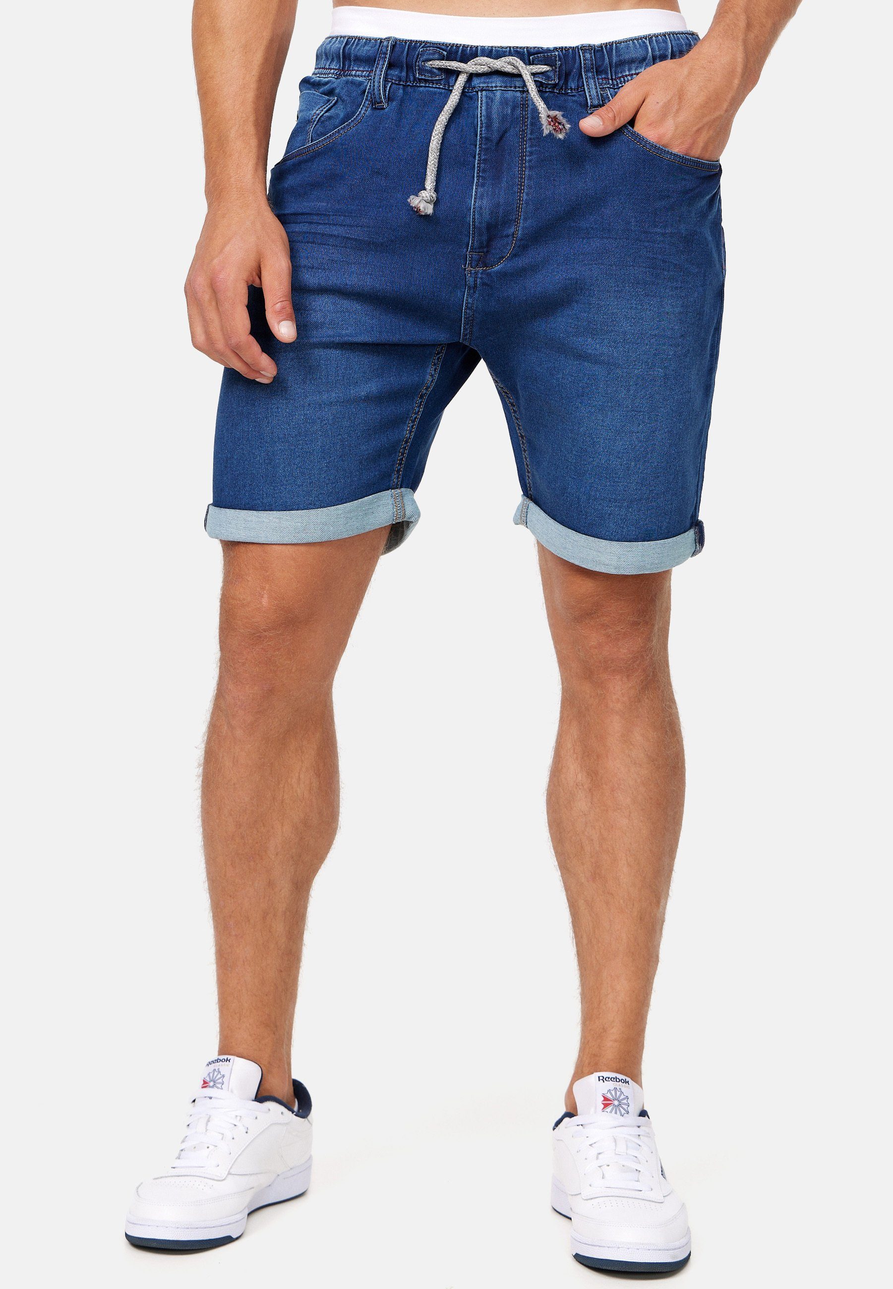 Navy Kadin Jeansshorts Indicode